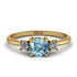 Classic Three Stone Aquamarine Engagement Ring - Valentina No. 401 image 1