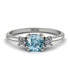 Classic Three Stone Aquamarine Engagement Ring - Valentina No. 403 image 1