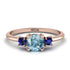 Classic Three Stone Aquamarine Engagement Ring - Valentina No. 414 image 1