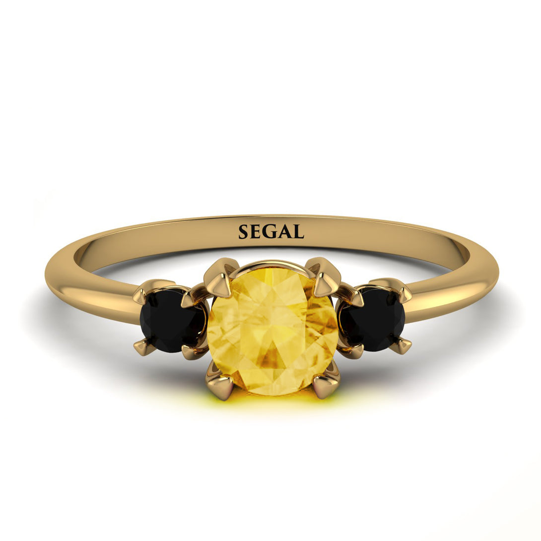 Classic Three Stone ������������������itrine Engagement Ring - Valentina No. 607