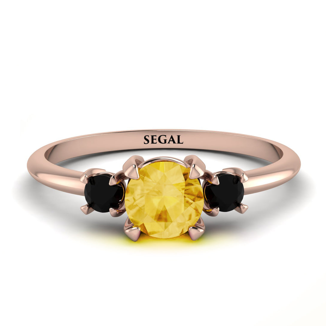 Classic Three Stone ������������������itrine Engagement Ring - Valentina No. 608
