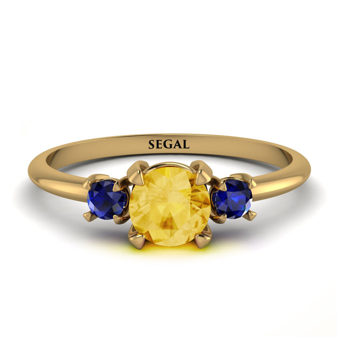 Classic Three Stone ������������������itrine Engagement Ring - Valentina No. 613