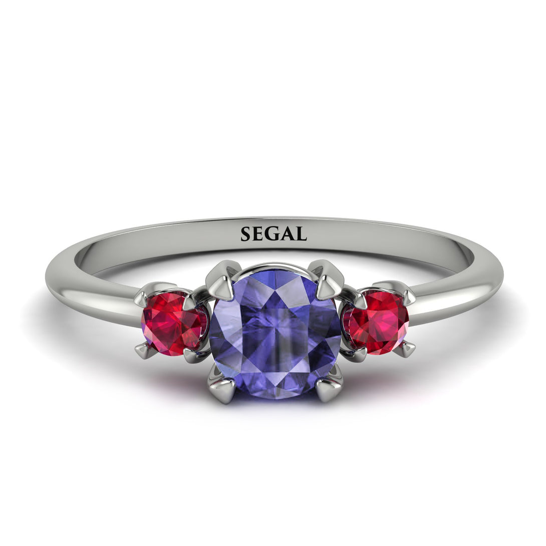 Classic Three Stone Tanzanite Engagement Ring - Valentina No. 212