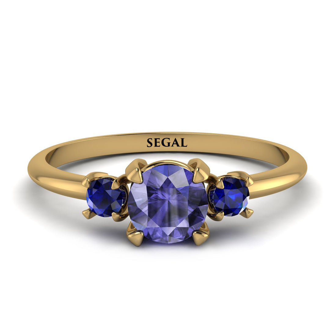 Classic Three Stone Tanzanite Engagement Ring - Valentina No. 213