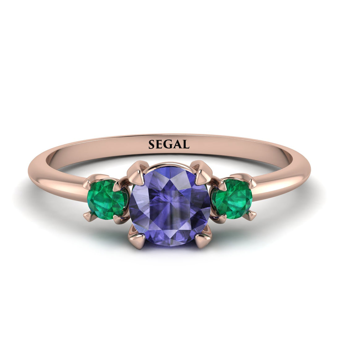 Classic Three Stone Tanzanite Engagement Ring - Valentina No. 205