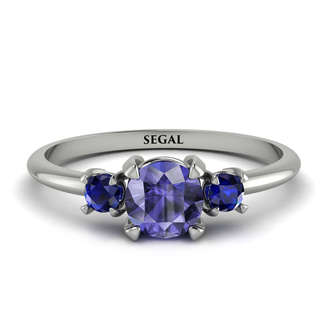 Classic Three Stone Tanzanite Engagement Ring - Valentina No. 215