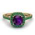Cushion Amethyst Halo Engagement Ring - Jade No. 304 image 2