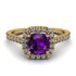 Cushion Amethyst Halo Engagement Ring - Jade No. 301 image 2