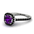 Cushion Amethyst Halo Engagement Ring - Jade No. 309 image 1