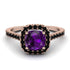 Cushion Amethyst Halo Engagement Ring - Jade No. 308 image 2