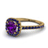 Cushion Amethyst Halo Engagement Ring - Jade No. 313 image 1
