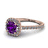 Cushion Amethyst Halo Engagement Ring - Jade No. 302 image 1
