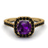 Cushion Amethyst Halo Engagement Ring - Jade No. 307 image 2