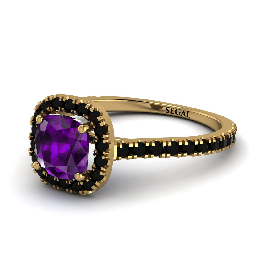 Cushion Amethyst Halo Engagement Ring - Jade No. 307