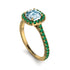 Cushion Aquamarine Halo Engagement Ring - Jade No. 404 image 3