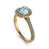 Cushion Aquamarine Halo Engagement Ring - Jade No. 401 image 3