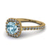 Cushion Aquamarine Halo Engagement Ring - Jade No. 401 image 1