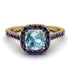 Cushion Aquamarine Halo Engagement Ring - Jade No. 413 image 2