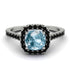 Cushion Aquamarine Halo Engagement Ring - Jade No. 409 image 2