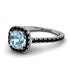 Cushion Aquamarine Halo Engagement Ring - Jade No. 409 image 1