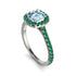 Cushion Aquamarine Halo Engagement Ring - Jade No. 406 image 3