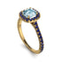 Cushion Aquamarine Halo Engagement Ring - Jade No. 413 image 3