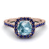 Cushion Aquamarine Halo Engagement Ring - Jade No. 414 image 2