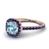 Cushion Aquamarine Halo Engagement Ring - Jade No. 414 image 1