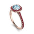 Cushion Aquamarine Halo Engagement Ring - Jade No. 411 image 3