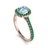 Cushion Aquamarine Halo Engagement Ring - Jade No. 405 image 3
