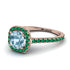 Cushion Aquamarine Halo Engagement Ring - Jade No. 405 image 1