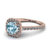 Cushion Aquamarine Halo Engagement Ring - Jade No. 402 image 1