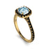 Cushion Aquamarine Halo Engagement Ring - Jade No. 407 image 3