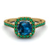 Cushion Blue Topaz Halo Engagement Ring - Jade No. 504 image 2