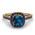 Cushion Blue Topaz Halo Engagement Ring - Jade No. 513 image 2