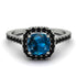 Cushion Blue Topaz Halo Engagement Ring - Jade No. 509 image 2