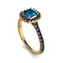 Cushion Blue Topaz Halo Engagement Ring - Jade No. 513 image 3