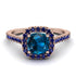 Cushion Blue Topaz Halo Engagement Ring - Jade No. 514 image 2