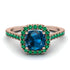 Cushion Blue Topaz Halo Engagement Ring - Jade No. 505 image 2