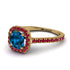 Cushion Blue Topaz Halo Engagement Ring - Jade No. 510 image 1