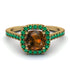 Cushion Brown Diamond Halo Engagement Ring - Jade No. 1104 image 2