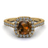 Cushion Brown Diamond Halo Engagement Ring - Jade No. 1101 image 2