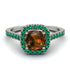 Cushion Brown Diamond Halo Engagement Ring - Jade No. 1106 image 2