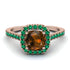 Cushion Brown Diamond Halo Engagement Ring - Jade No. 1105 image 2