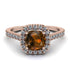 Cushion Brown Diamond Halo Engagement Ring - Jade No. 1102 image 2