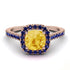 Cushion Citrine Halo Engagement Ring - Jade No. 614 image 2