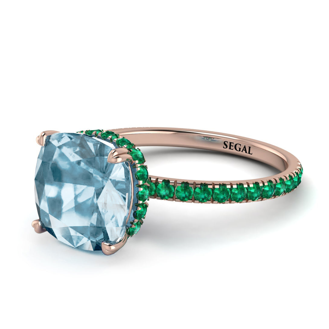 Cushion Hidden Aquamarine Ring - Nova No. 405