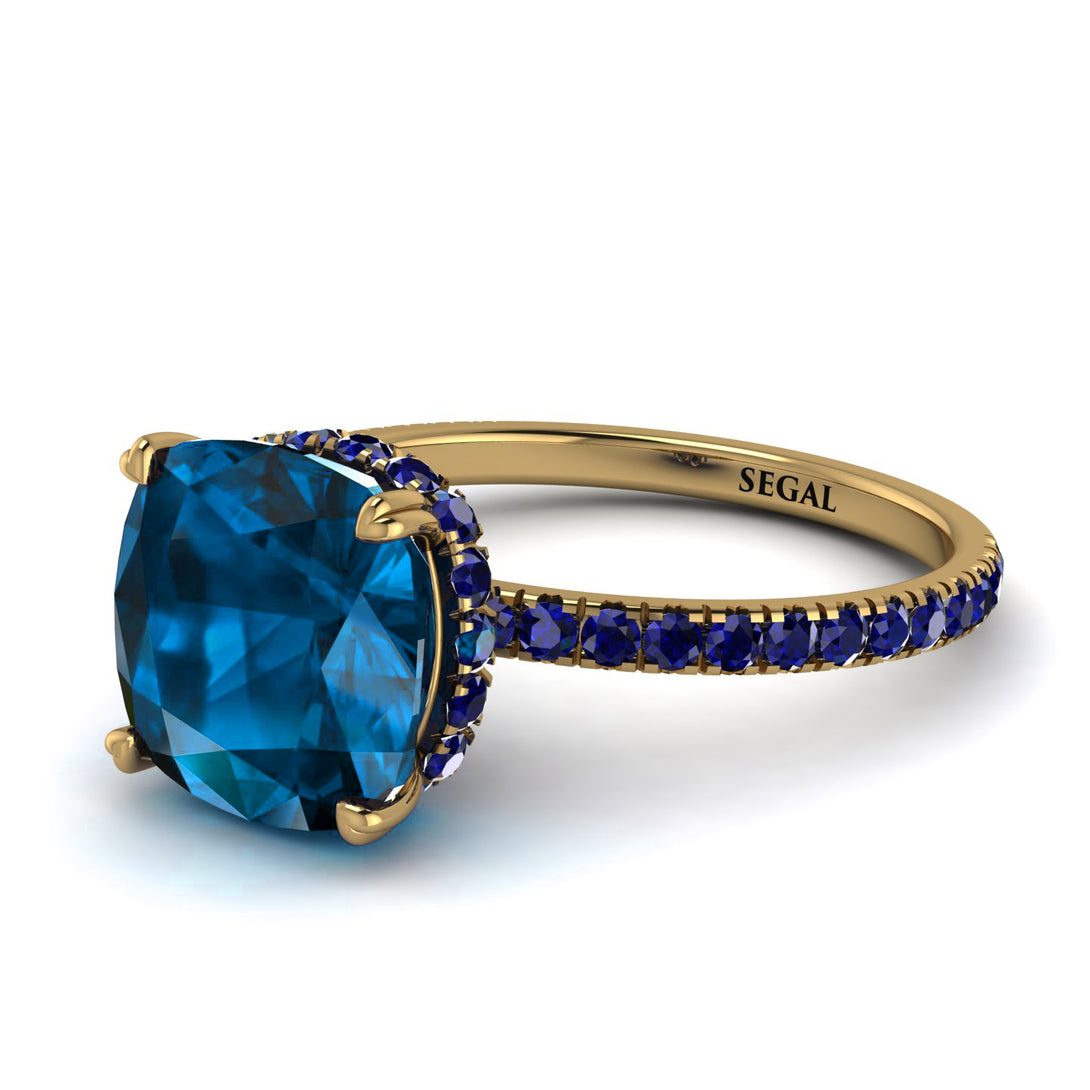 Cushion Hidden Blue Topaz Ring - Nova No. 513