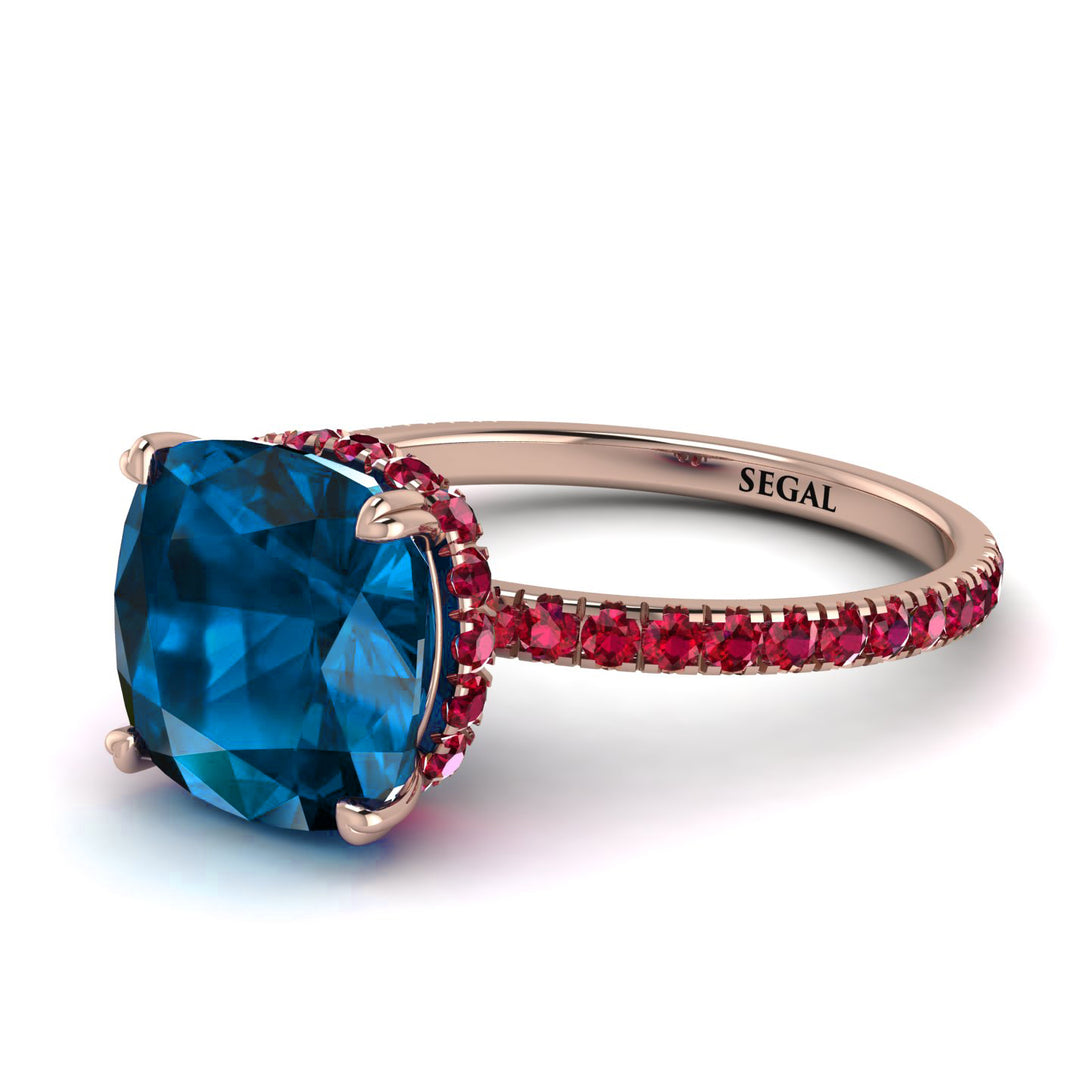 Cushion Hidden Blue Topaz Ring - Nova No. 511
