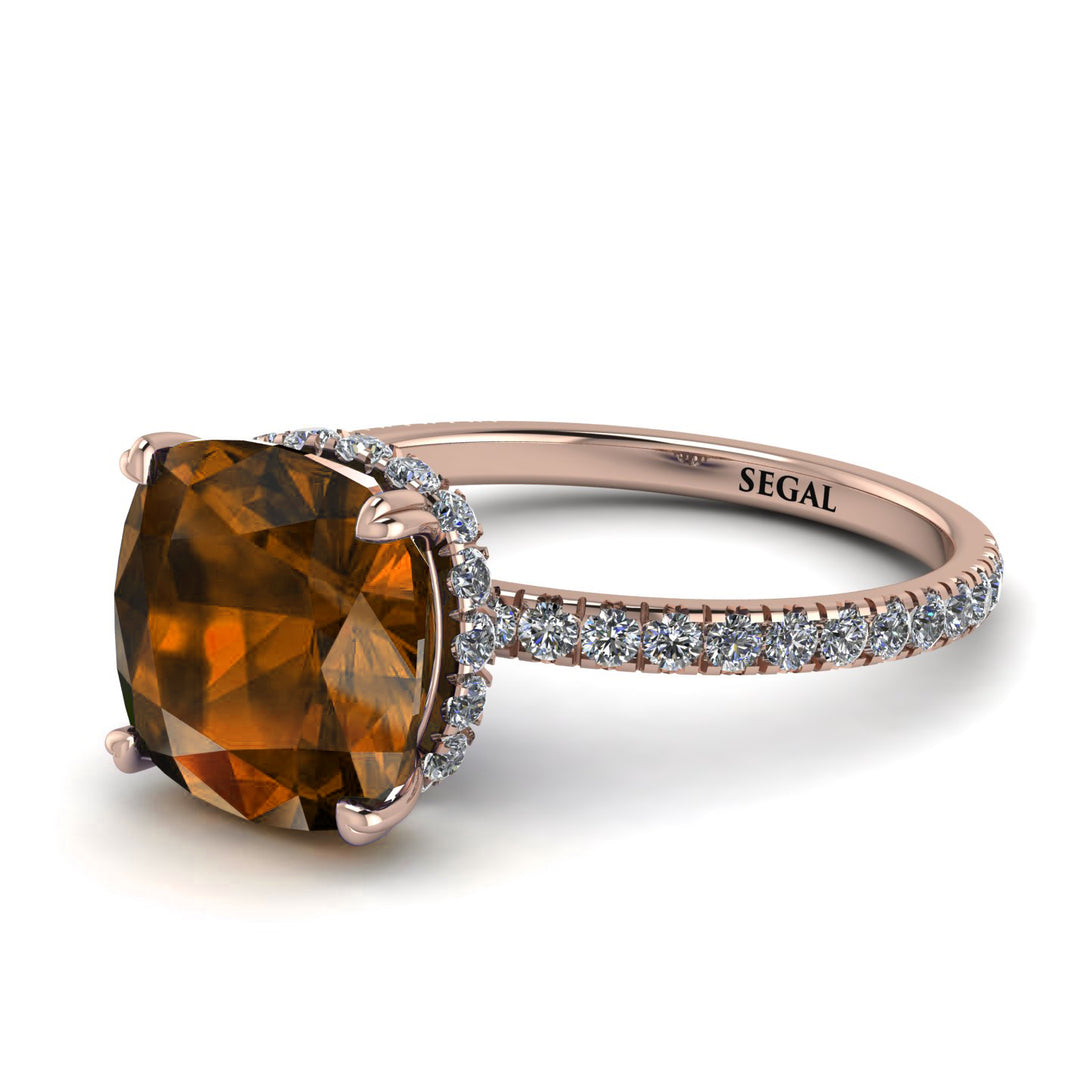 Cushion Hidden Brown Diamond Ring - Nova No. 1102